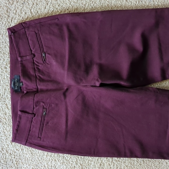 Talbots Chatham Burgundy Side Zip Straight Leg Pants Size 8 Petite - Picture 4 of 7